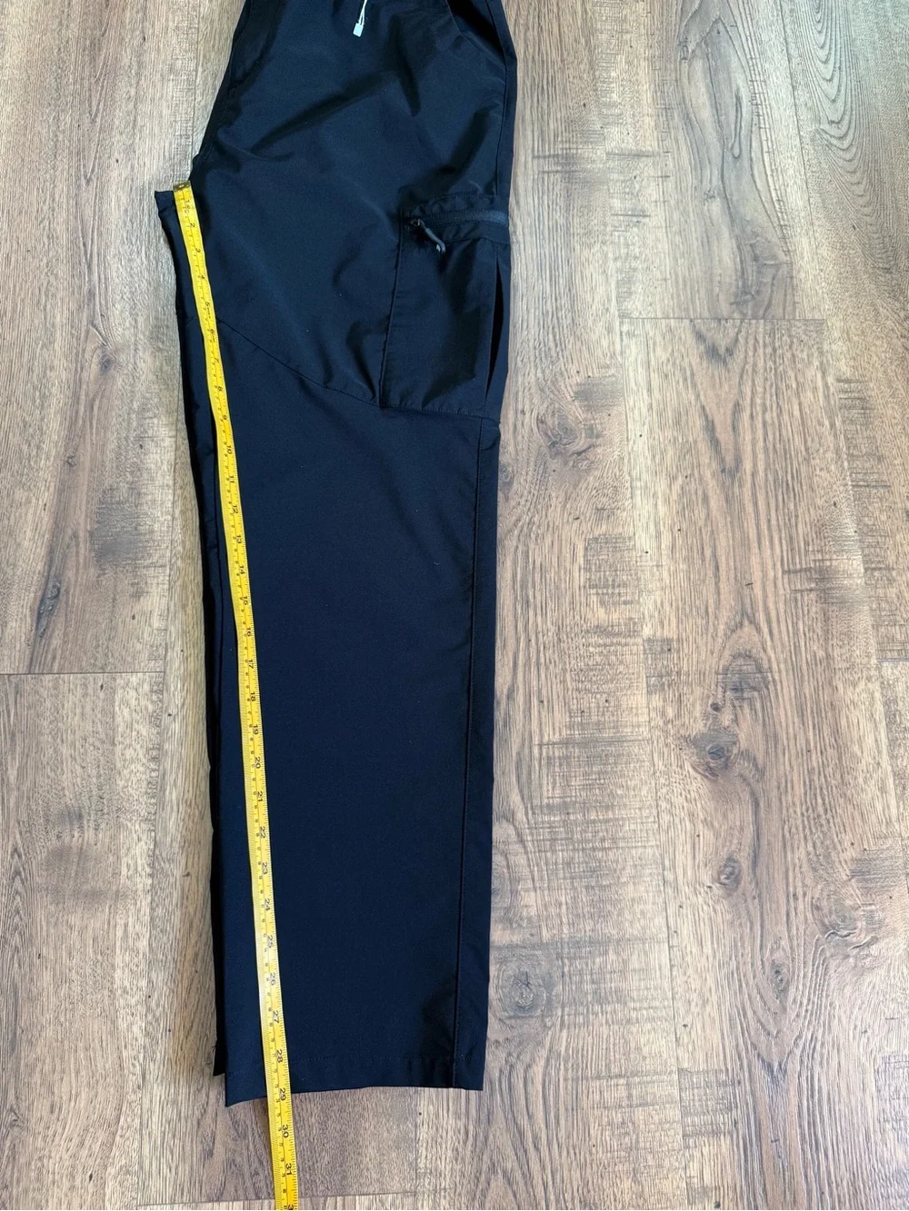 OUTDOORSPORTS Unisex Adult Black Cargo Pants L Regular Nylon Elastic Waist